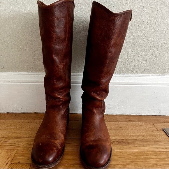 Frye Melissa Button 2 Knee High Boot in Cognac - Picture 2 of 4